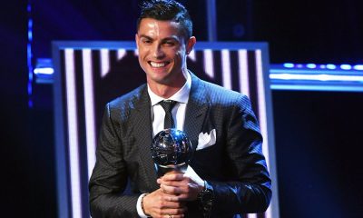 Cristiano Ronaldo na entrega do prémio