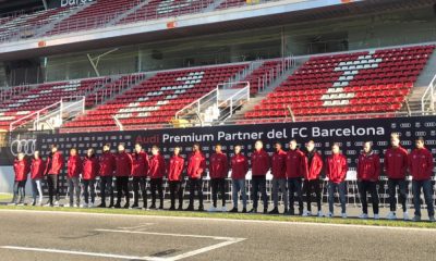 Jogadores do Barcelona no Circuito da Catalunha