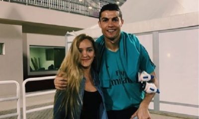 Cristiano Ronaldo com a filha de Michel Salgado