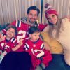 Adrien Silva ao lado da família na noite do Super Bowl