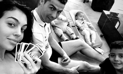 Georgina Rodríguez e Cristiano Ronaldo com os filhos