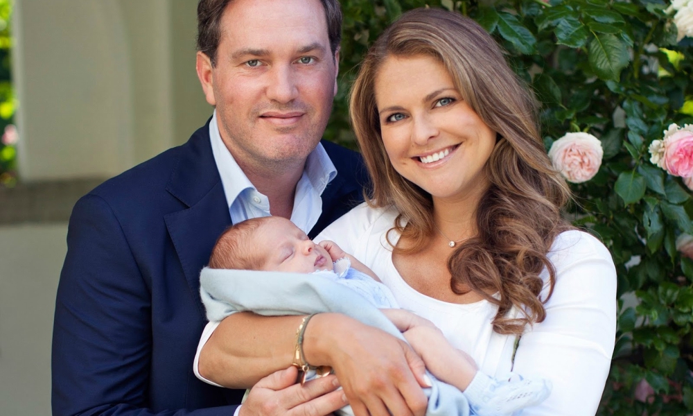 Princesa Madalena com o marido Chris O'Neill e o filho Nicolas