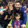 A família de Messi esteve com o jogador na conquista da Taça do Rei