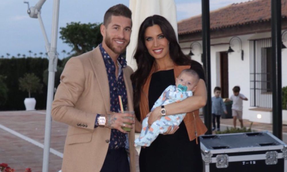 Sergio Ramos com a mulher e o filho Alejandro