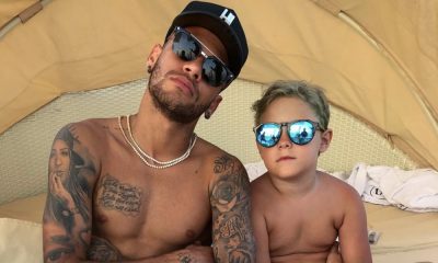 Neymar com o filho David Lucca